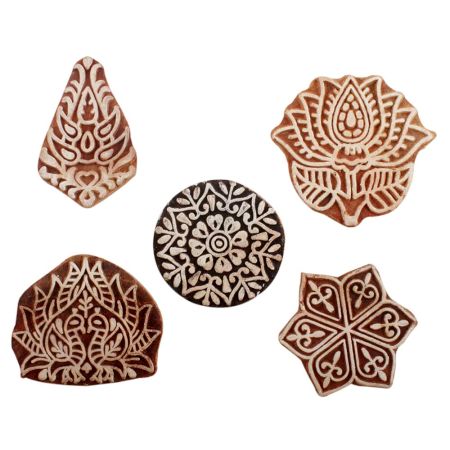 Set of 5 Piece New Mix Wooden Printing Blocks